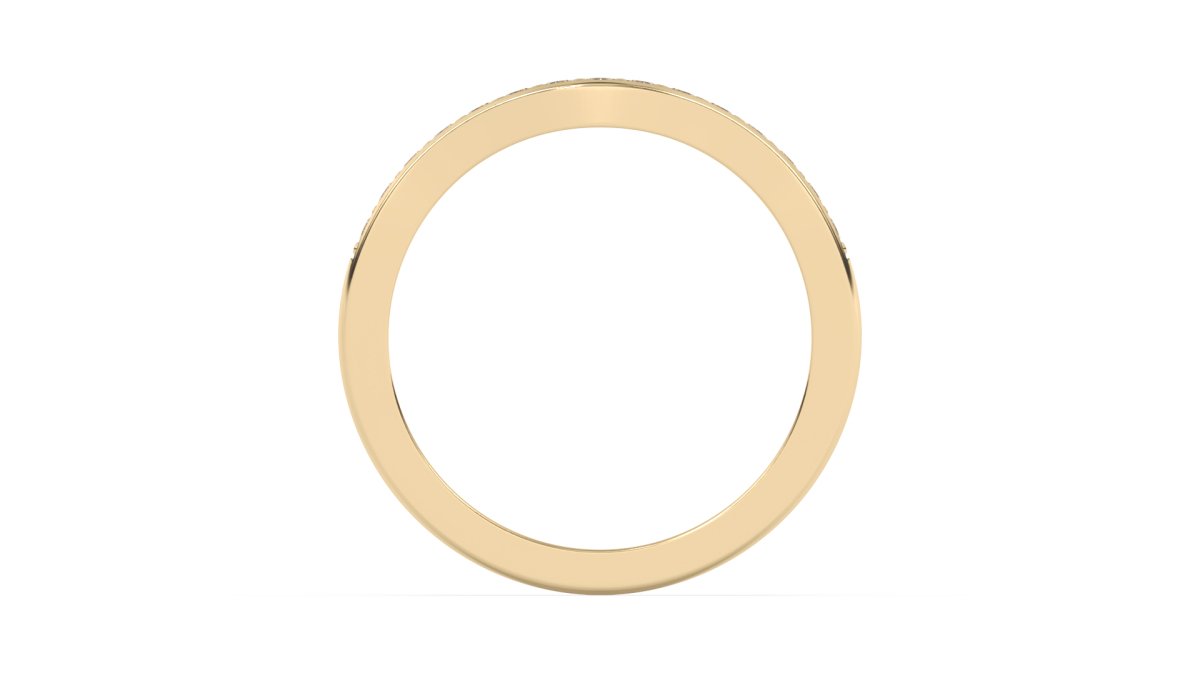 Rings Curved Half Eternity Wedding Ring in Yellow Gold - HOUSE PRESTON