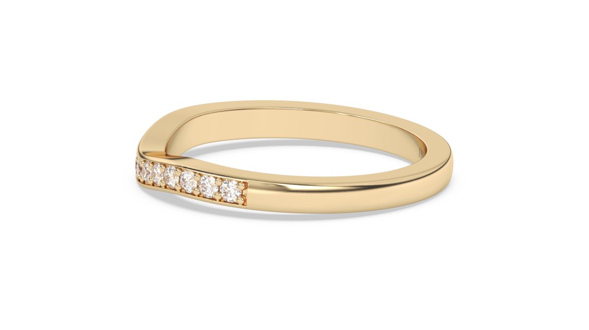 Rings Curved Half Eternity Wedding Ring in Yellow Gold - HOUSE PRESTON