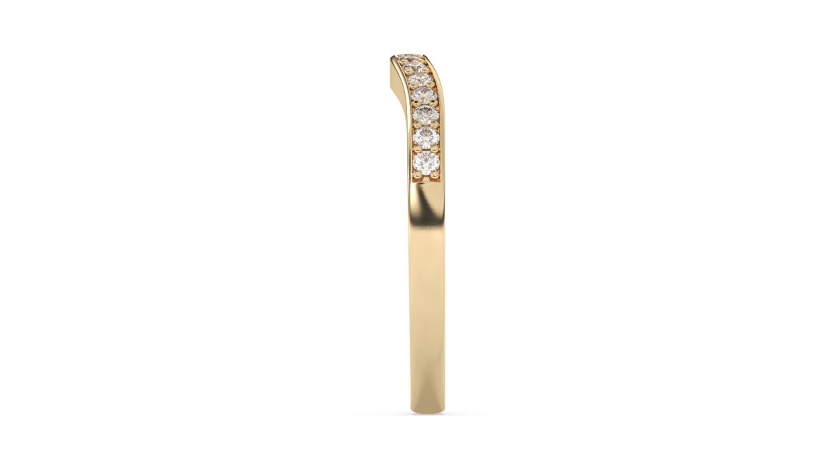 Rings Curved Half Eternity Wedding Ring in Yellow Gold - HOUSE PRESTON