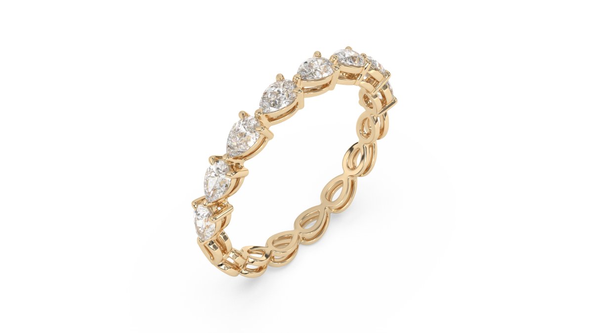 Rings Dalham Pear Half Eternity Ring in 18K Yellow Gold - HOUSE PRESTON