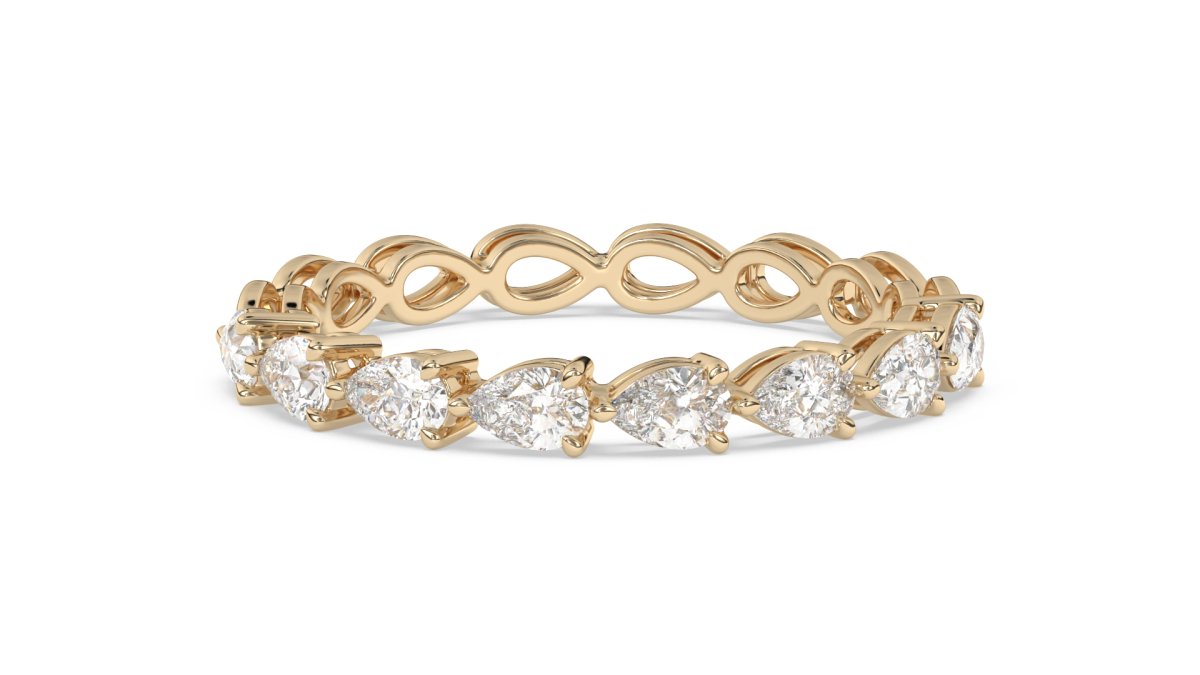 Rings Dalham Pear Half Eternity Ring in 18K Yellow Gold - HOUSE PRESTON