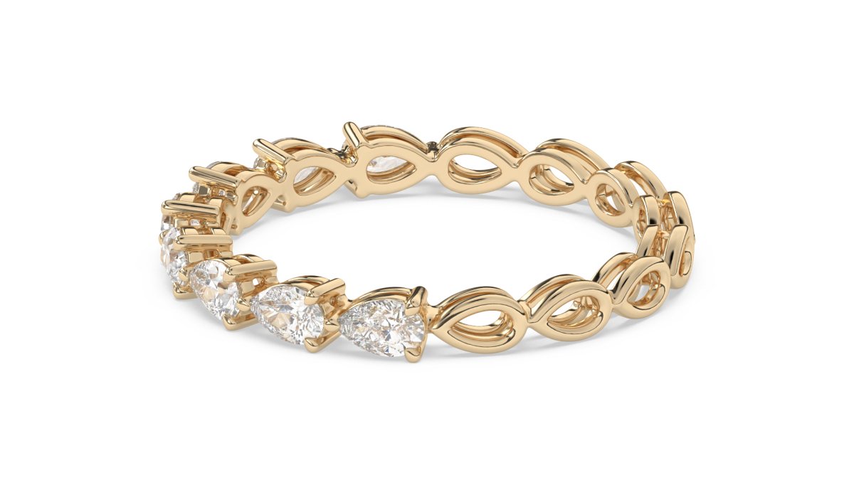 Rings Dalham Pear Half Eternity Ring in 18K Yellow Gold - HOUSE PRESTON