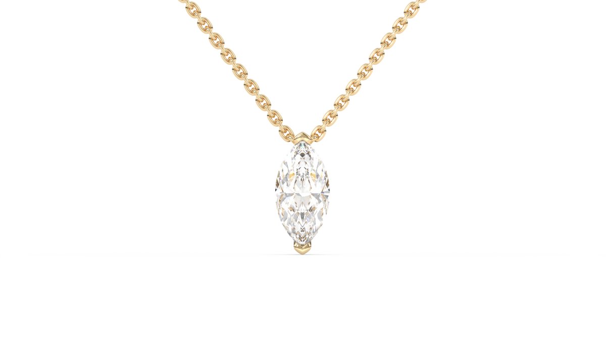 Necklaces Maddox Marquise Necklace in Yellow Gold - HOUSE PRESTON