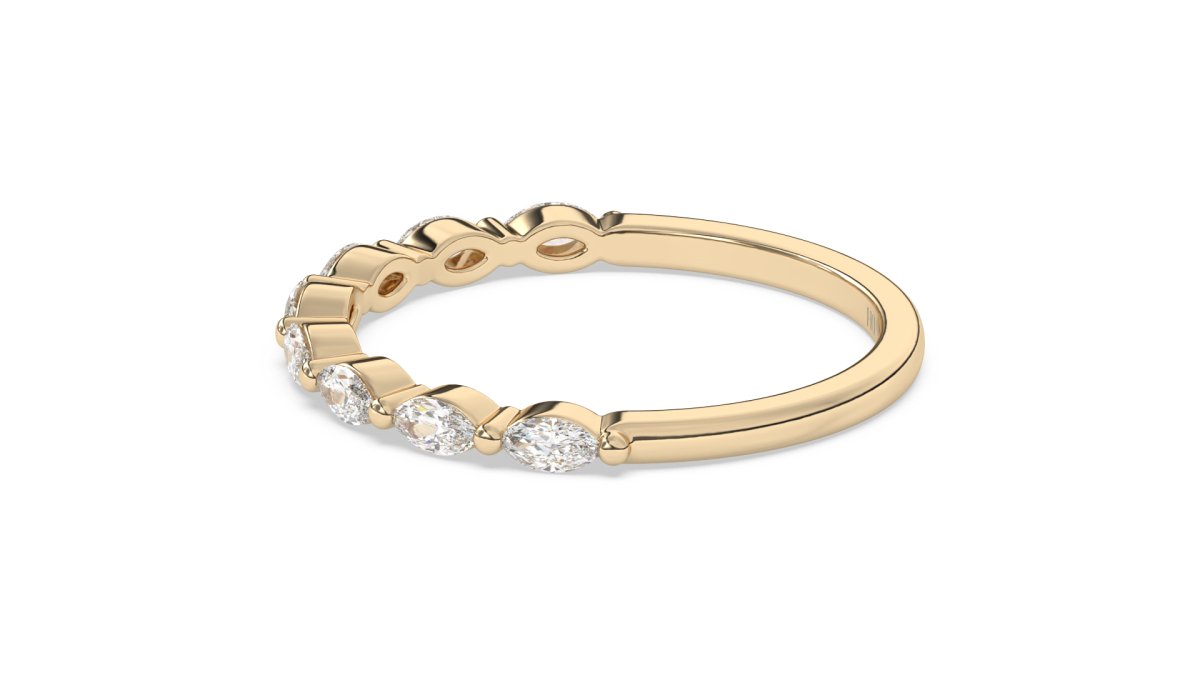 Rings Manresa Marquise Half Eternity Ring in 18K Yellow Gold - HOUSE PRESTON