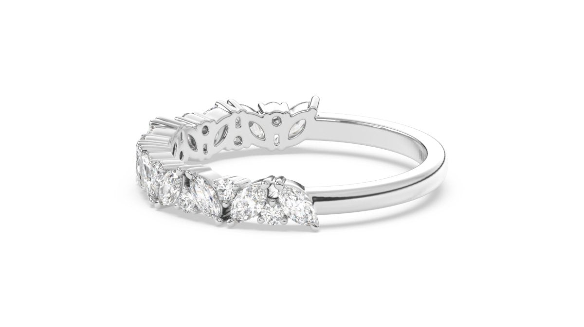 Rings Marquise and Round Diamond Ring in 18k White Gold - HOUSE PRESTON