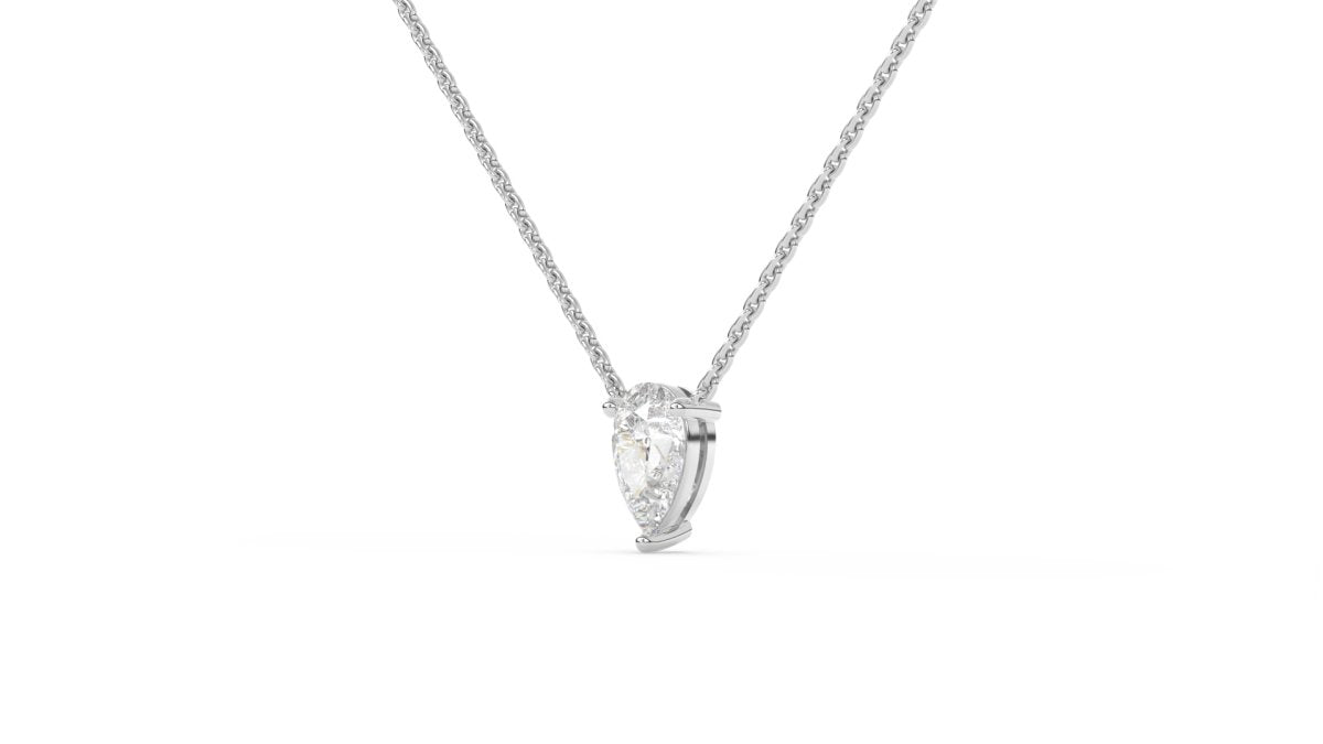 Necklaces Pavilion Pear Diamond Necklace in White Gold - HOUSE PRESTON